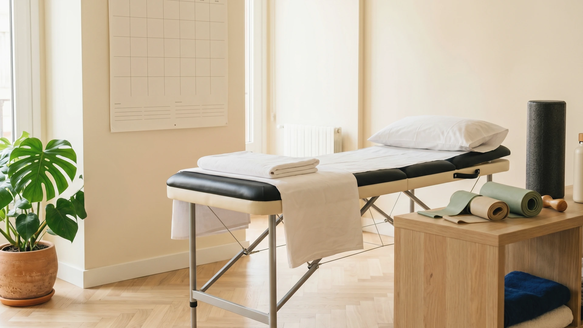 Sala de espera vacía de una clínica con sillas sin ocupar