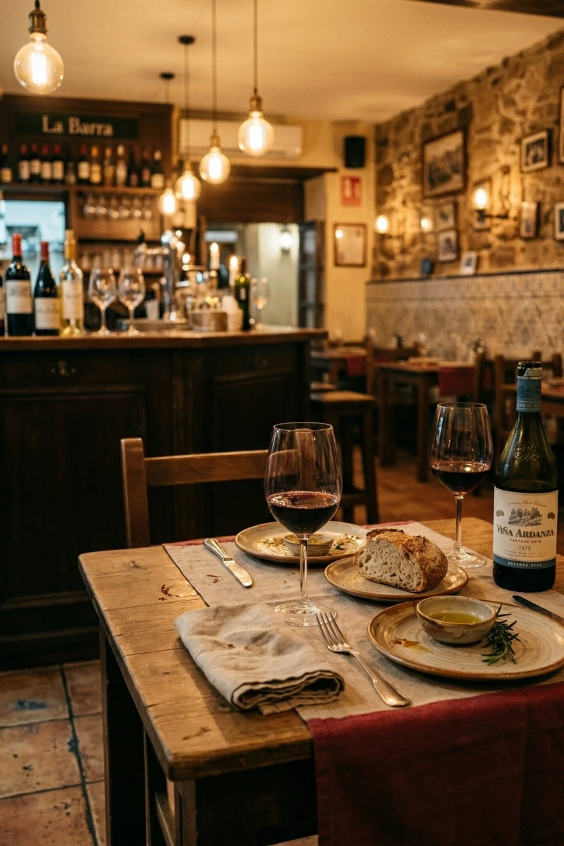 Restaurante espa&ntilde;ol con mesa preparada